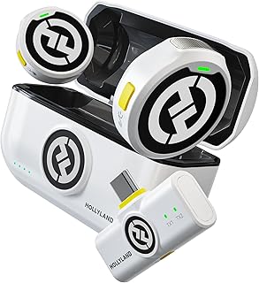 Hollyland Lark M2 USB Type-C-ワイヤレスマイク-ピンマイク-軽量9g-48Khz/24Bit-USB Type-Cシリーズ対応-カメラ/iPhone/Android/PC用マイク-ノイズキャンセリング-300m転送距離-Vlog撮影 (ホワイト)