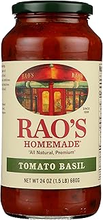 Rao's Homemade Tomato Basil Sauce, 24 oz, Tomato Sauce, All Purpose, Keto Friendly Pasta Sauce, Premium Quality, Tomatoes from Italy and Basil