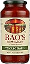 Rao's Homemade Tomato Basil Sauce, 24 oz, Tomato Sauce, All Purpose, Keto Friendly Pasta Sauce, Premium Quality, Tomatoes from Italy and Basil