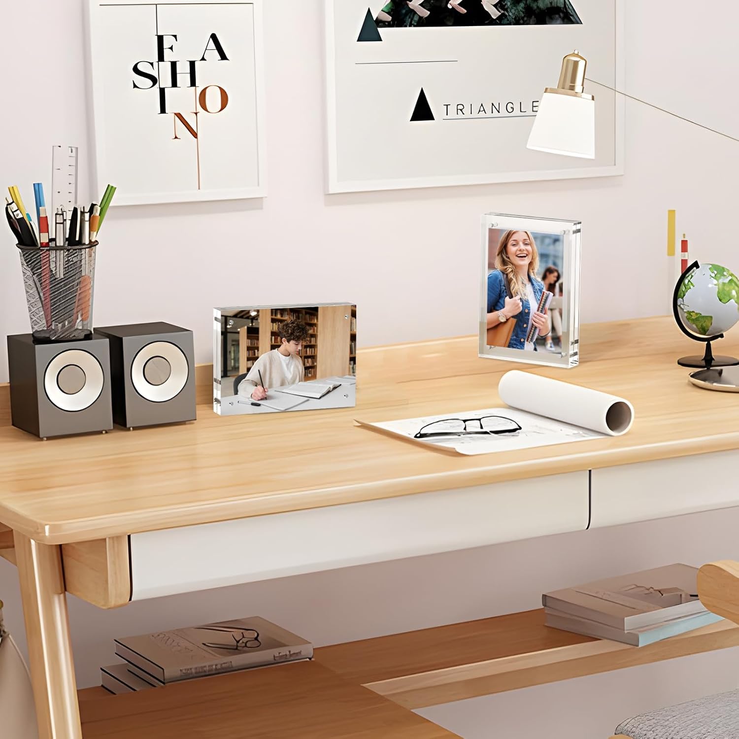 4x6 Acrylic Picture Frames 6 Pack, Premium Acrylic Photo Frame Magnetic Picture Frames Clear Double Holder-Sided, Free Standing Desktop Display, Best Gift for Family, Baby, Friend