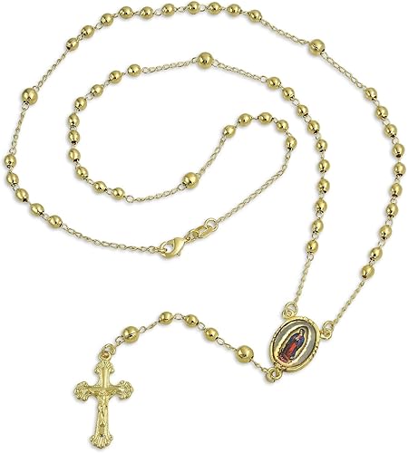 Miniatura 3 de Bling Jewelry Rosario de oración cristiana católica, Crucifijo, cruz católica, Jesús, Virgen, Madre María, rosario, collar para mujeres,