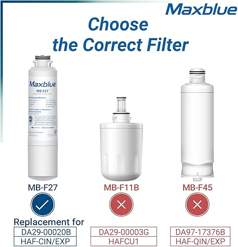 Miniatura 3 de Maxblue DA29-00020B Filtro de agua para refrigerador, repuesto para Samsung HAF-CIN/EXP, DA29-00020A/B, DA97-08006A, RF28HMEDBSR, RF4287HARS,