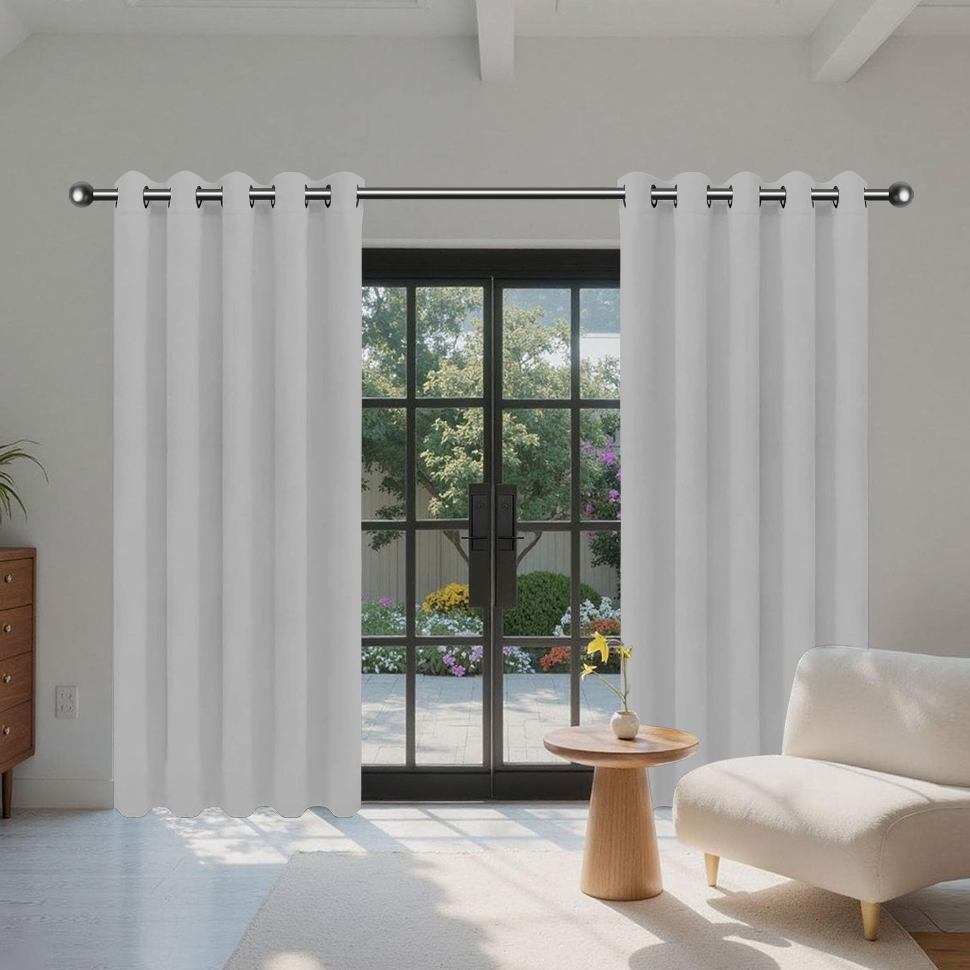 Rideaux occultants épais gris clair 200x100 cm pour une isolation thermique efficace