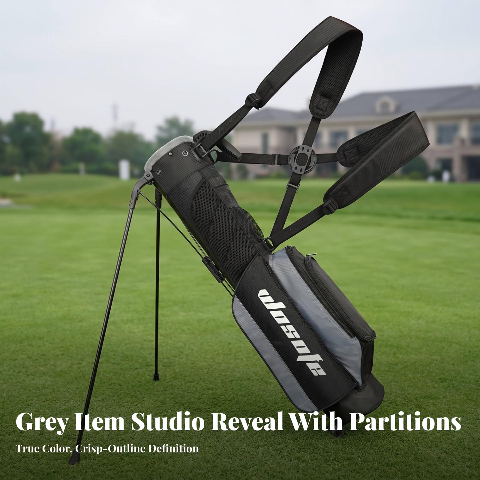 Stabil Tragebag | Standbag mit Standfuß, aufrecht, Golfbag, für Golfplatz, Golfrunde, Golfer, Golfspieler