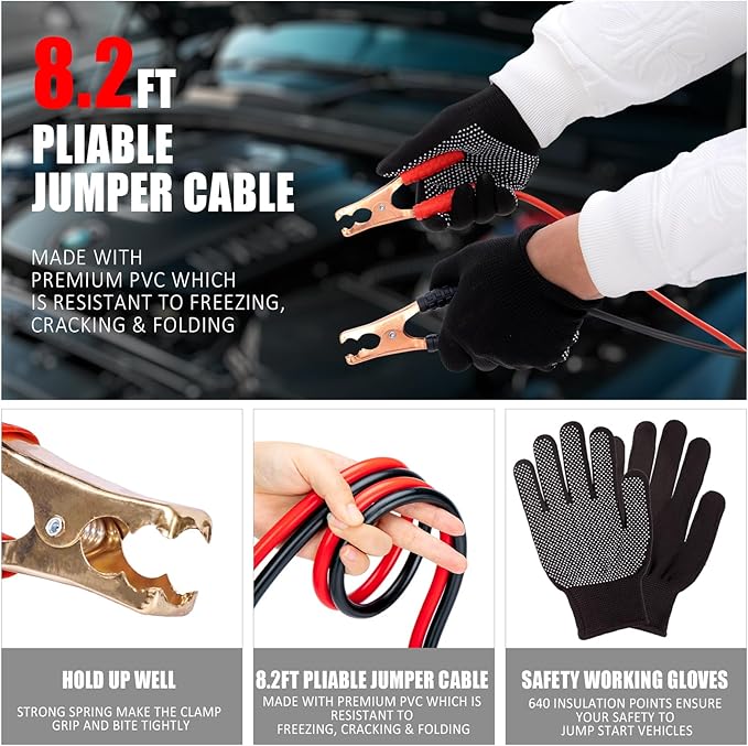 Kit de Emergencia Vial con Inflador de Neumáticos y Cables de Arranque miniatura 3