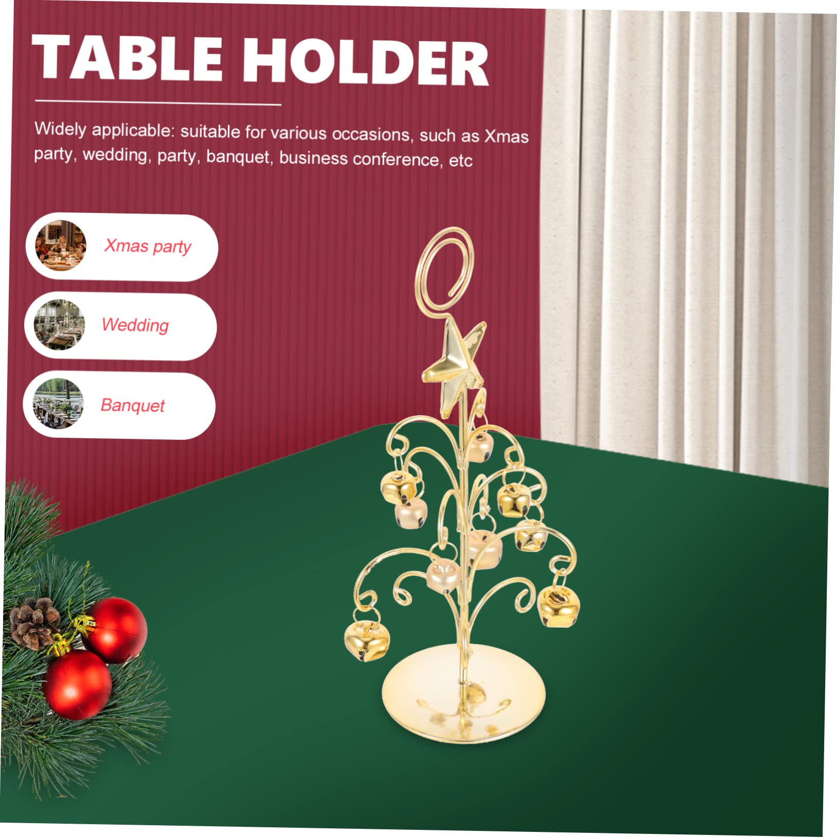 PRETYZOOM 5 Pezzi Da Tavolo Porta Numeri Per Albero Di Natale Segnaposto Con Clip Porta Numeri Per Tavoli Da Seduta Per Eventi Natalizi