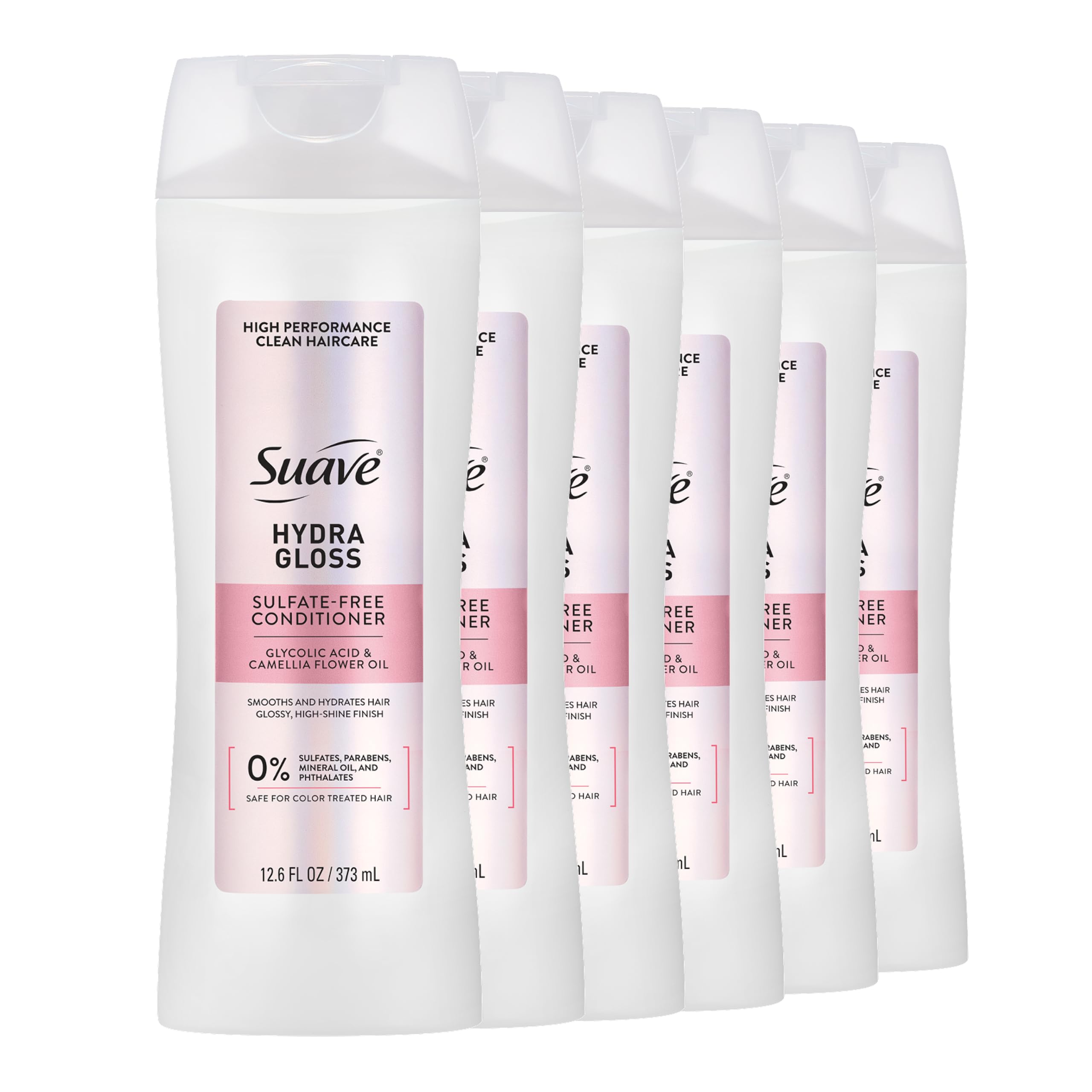 Suave Hydra Gloss Conditioner, Glycolic & Camellia Oil, 12.6 fl oz, 6-Pack