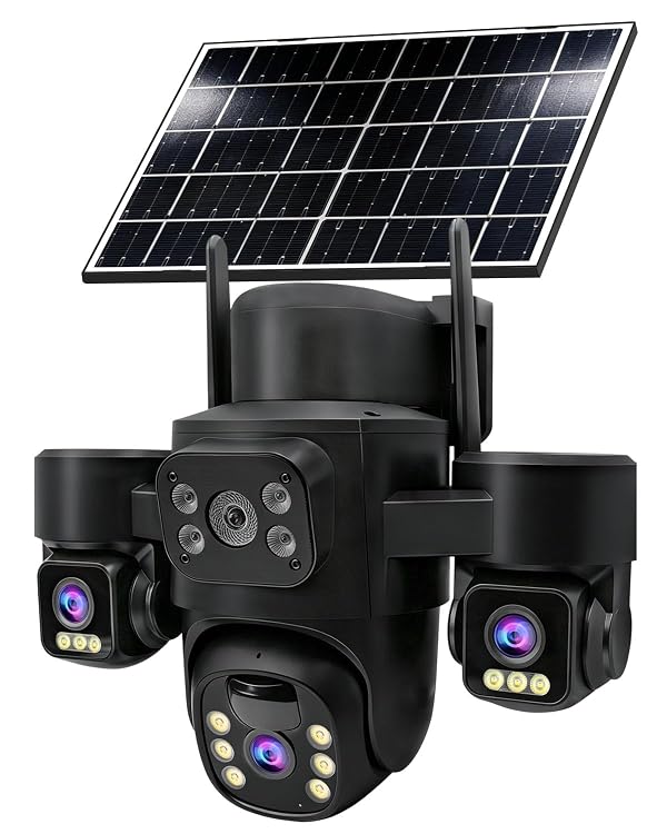 Baepeish 3-Lens Wireless Outdoor Camera for Home Security (3-Lens Black) by Baepeish - Used condition - US$76.68