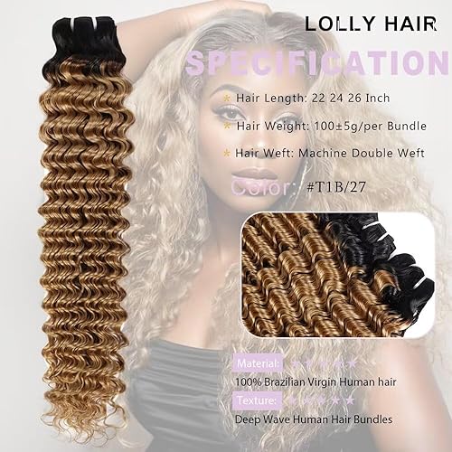 Vista 43 de Manojos de cabello humano ondulado profundo de 20, 22, 24 pulgadas, paquetes de ondas de agua, 100% sin procesar, 12A, cabello humano virgen