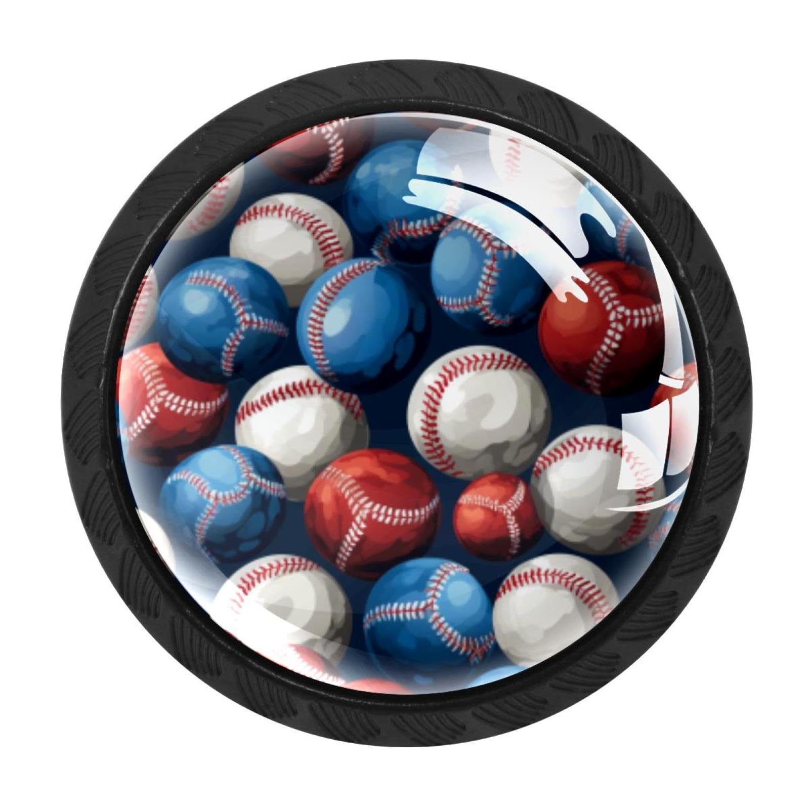 Chenzzzz Multicolored 18 Baseball Drawer Knobs Pull Handle Crystal Glass Circle Shape Cabinet Drawer Pulls Cupboard Knobs With Screws For Kitchen Cupboard Dresser Wardrobe Etc