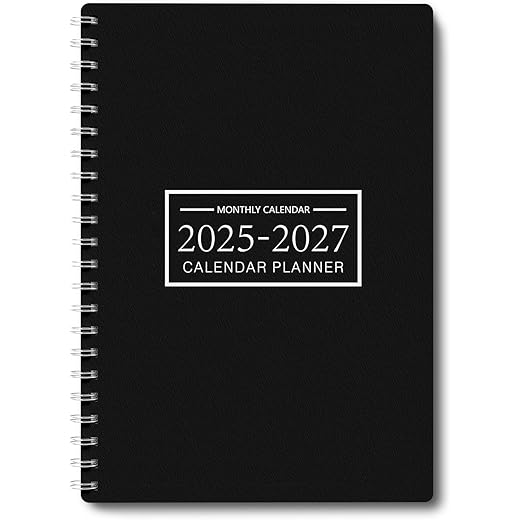 Monthly Planner July 2025 - June 2027, Monthly Planner for 24 Monthes, 9×11 Inch, Teacher Plan Calendar, Hard PVC Cover, Spiral Bound, Time Management Calendar, Perfect for School & Office