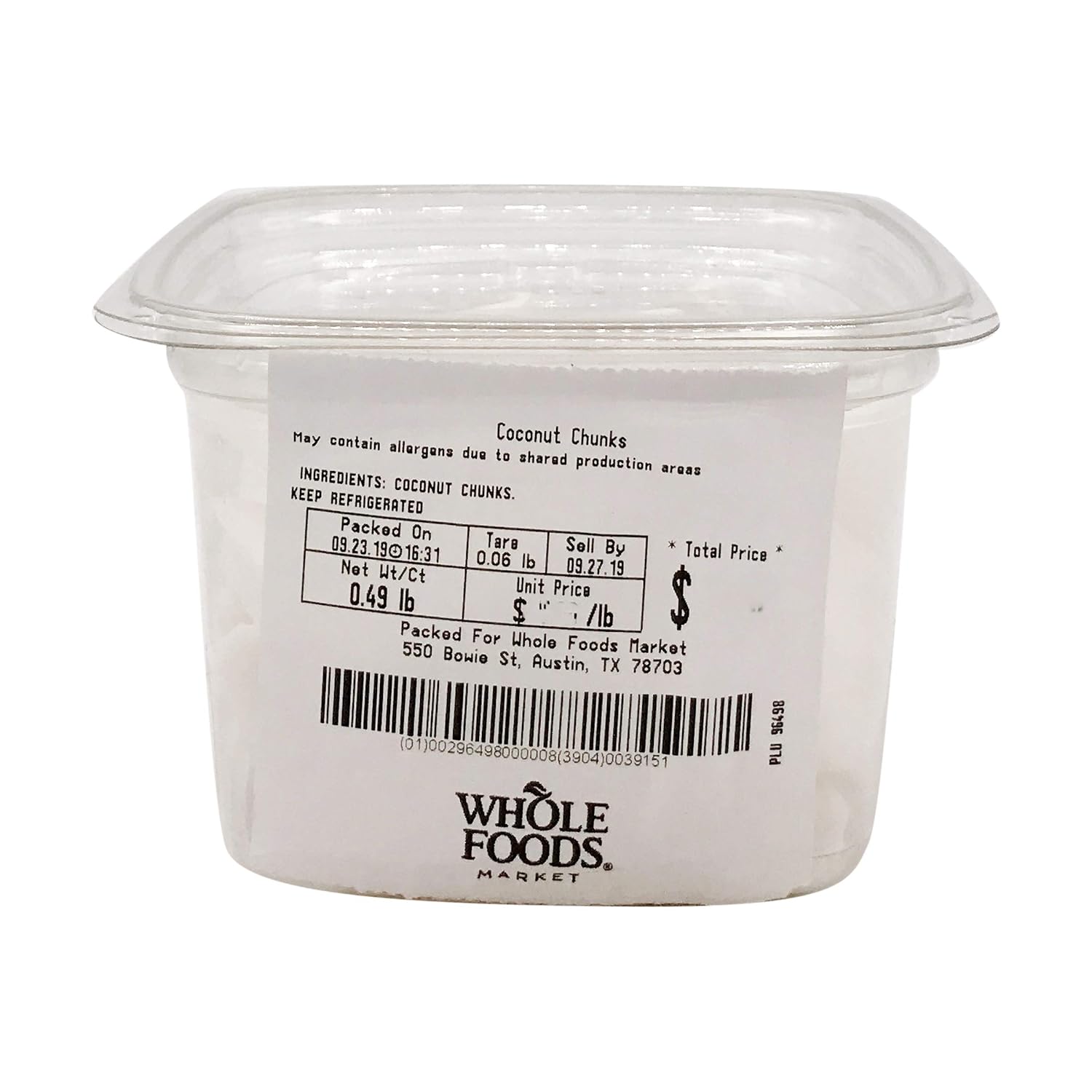 Organic Cut Coconut