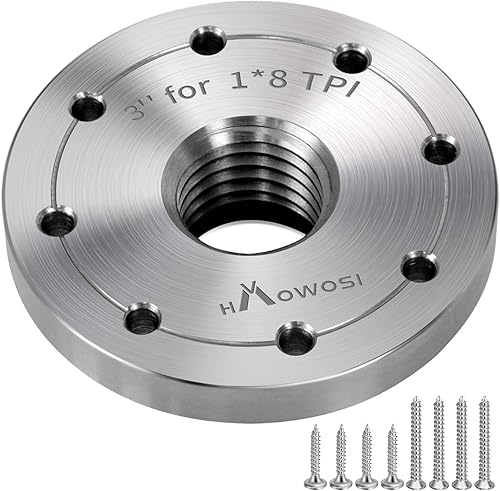 Miniatura 9 de HAowosi Placa frontal de torno de madera de acero de 3 pulgadas, placa frontal para torno de madera, placa frontal de torno apta para husillo de 1