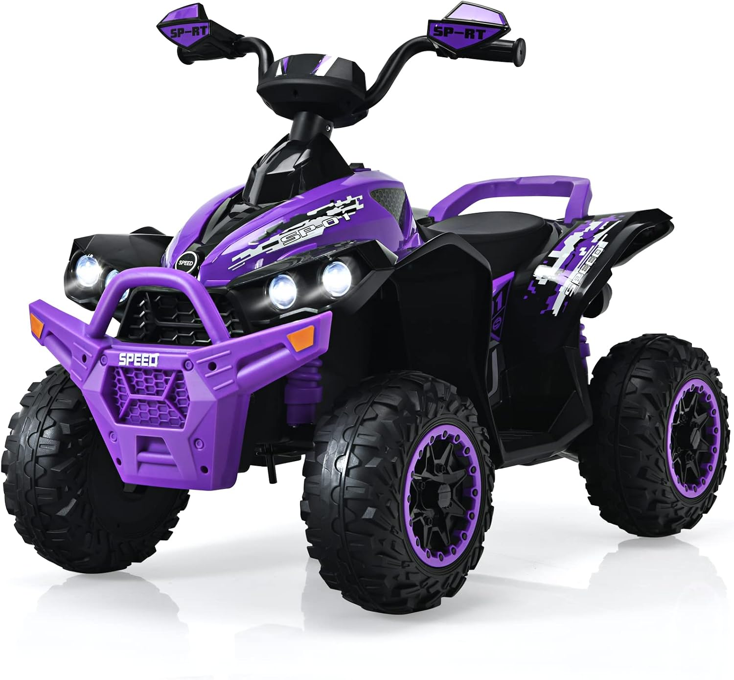 Quad Eléctrico Para Niños 24V - 2 Velocidades (5 Y 2.8 Km/h), Música Bluetooth, Luces LED, Para Niños De 3 A 8 Años (azul)