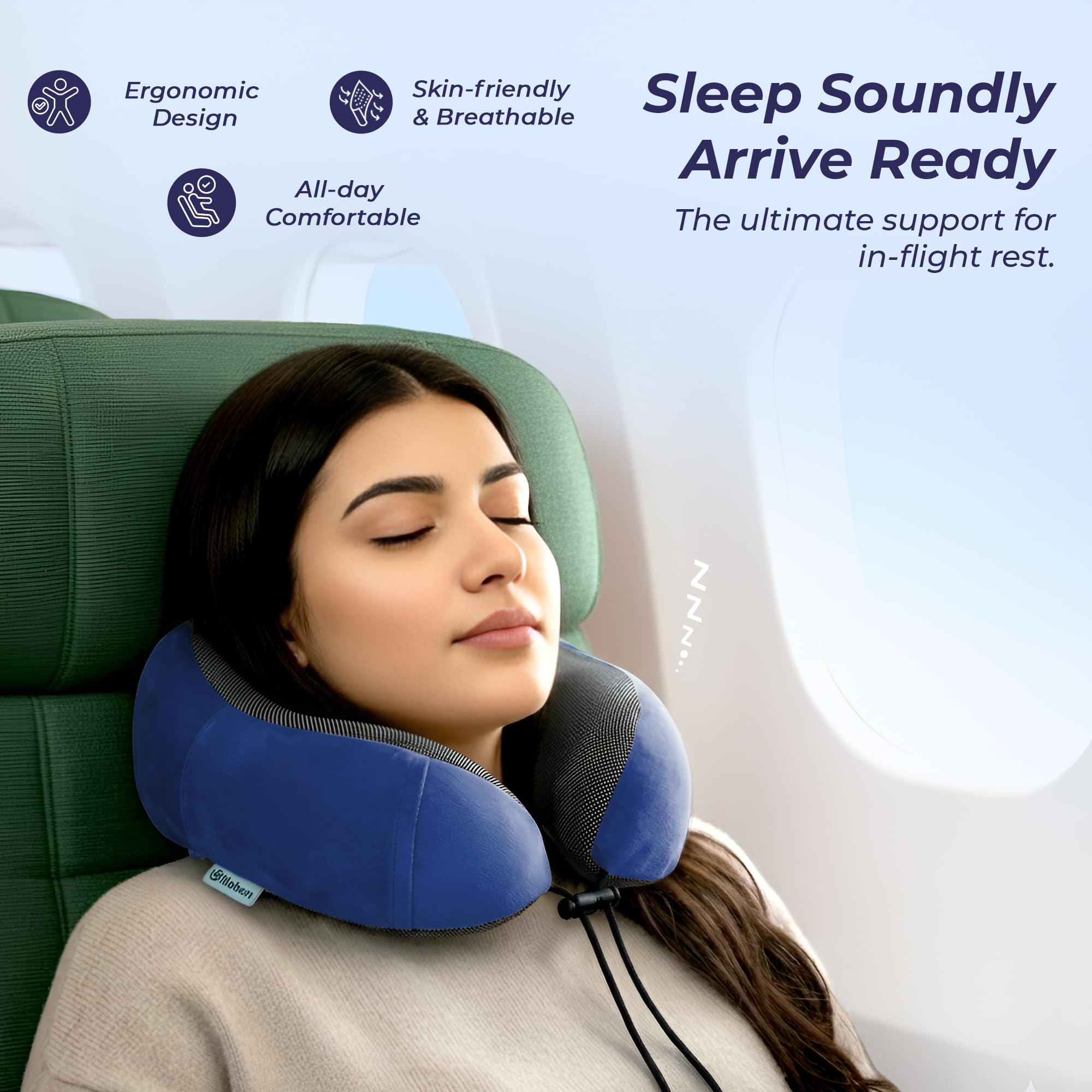 Billebon Memory Foam Neck Pillow - Travel Comfort -4