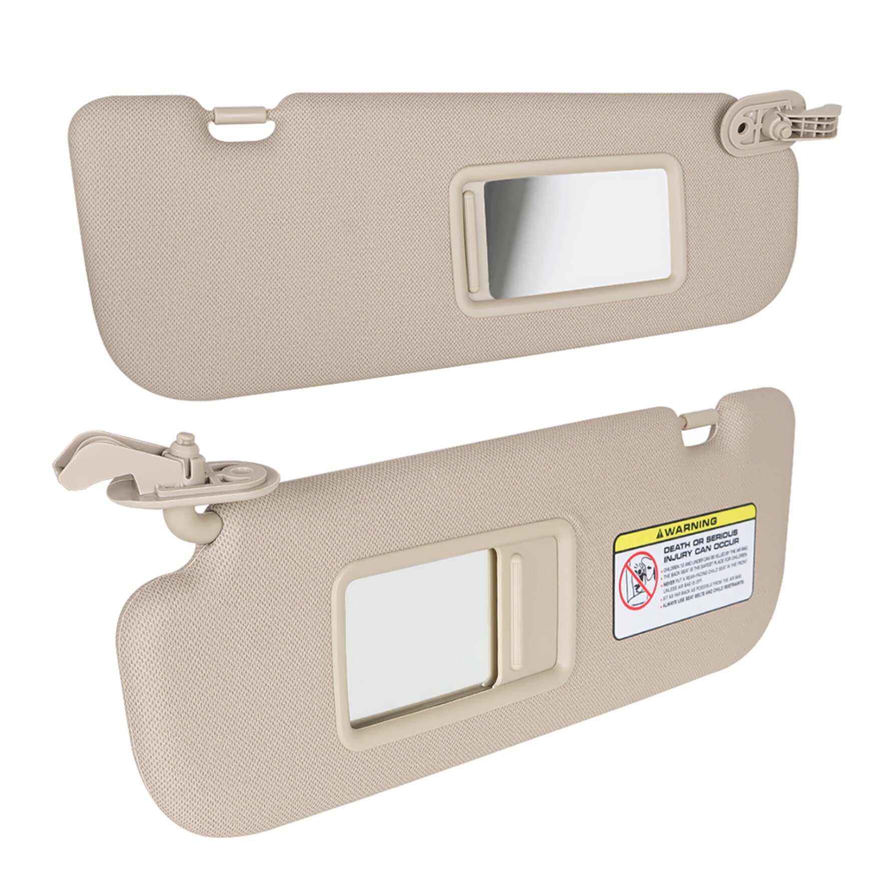 WFLNHB A Pair Beige Sun Visor with Makeup Mirror Replacement for 2011-2016 Hyundai Elantra MD 852203X000 852103X000