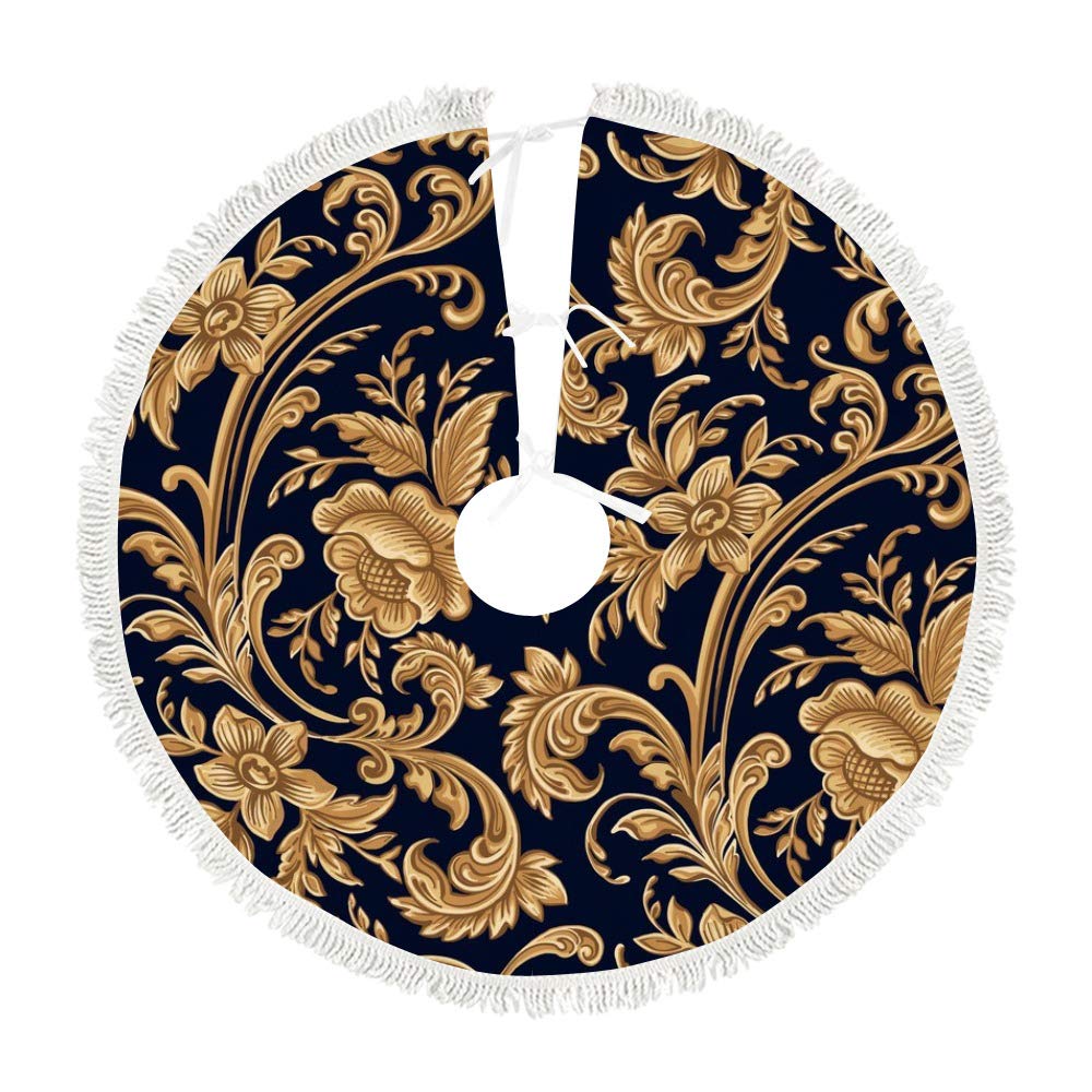 Tapis de sapin de Noël floral pour sublimer la décoration du salon en famille