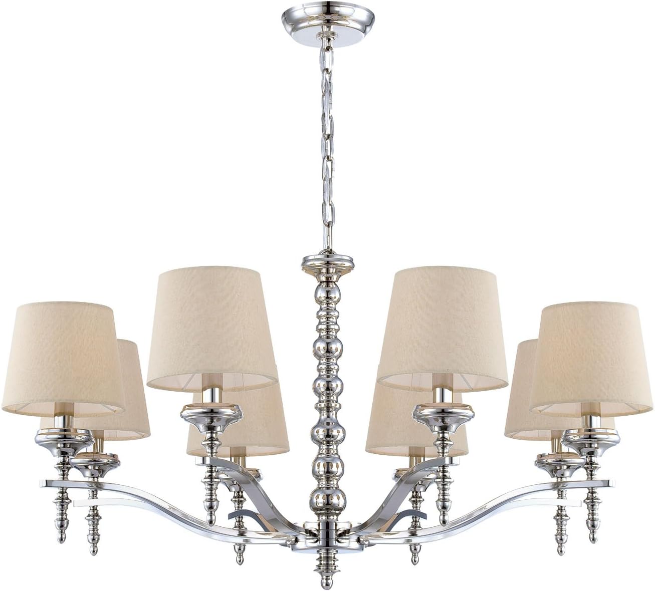 Eurofase 25767 Jana 8-Light Chandelier, Polished Nickel