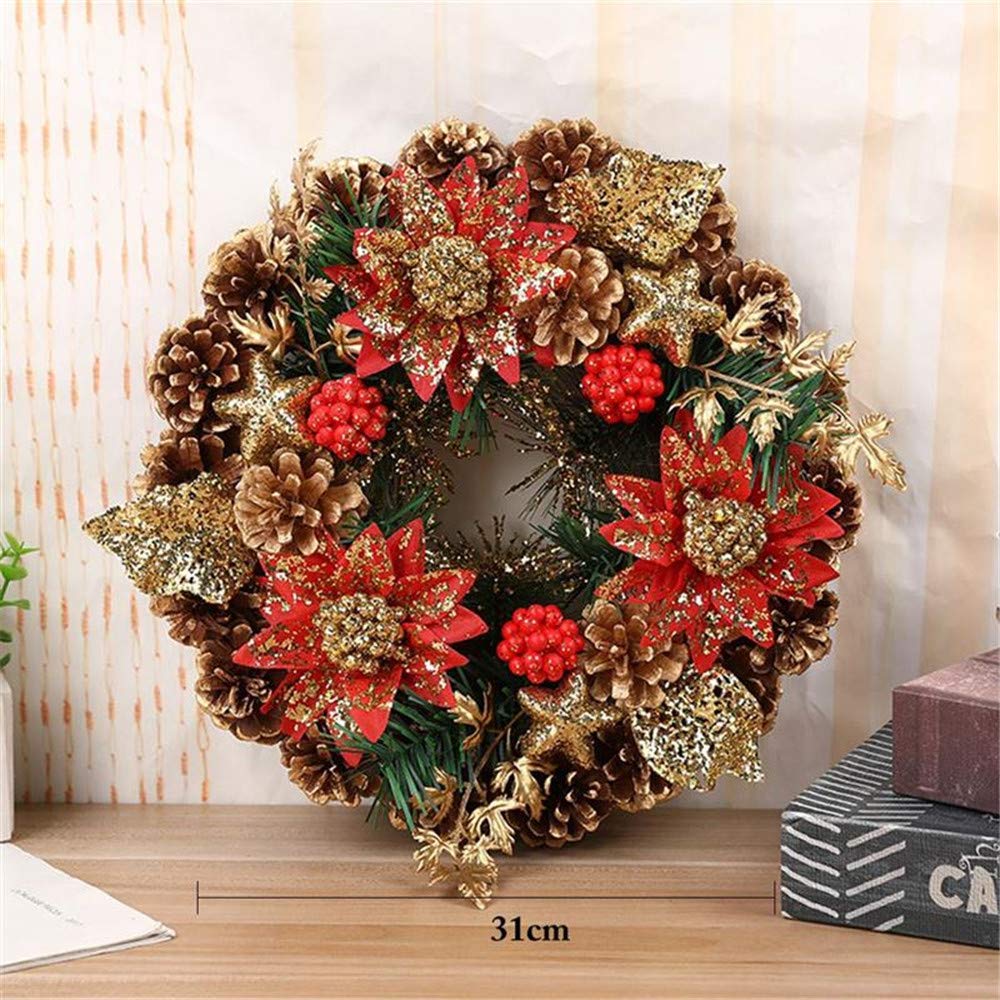 Guirlande De Noël Fleurs Artificielles Berry Pine Cone À La Main Arbre De Noël Porte Suspension Guirlande Décoration De Noël