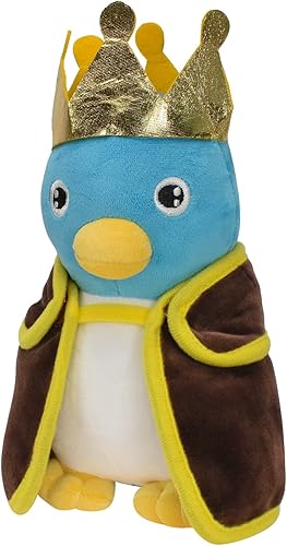 Miniatura 2 de Super All Star Collection Bros Penguin King - Juguete de peluche con corona, el manto se puede quitar 9.1 pulgadas