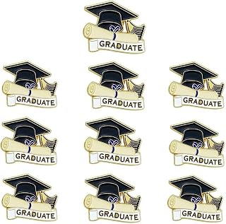 10 PCS Doctoral Cap Graduation Brooch Commemorative Lapel Pin for Graduation Ceremony