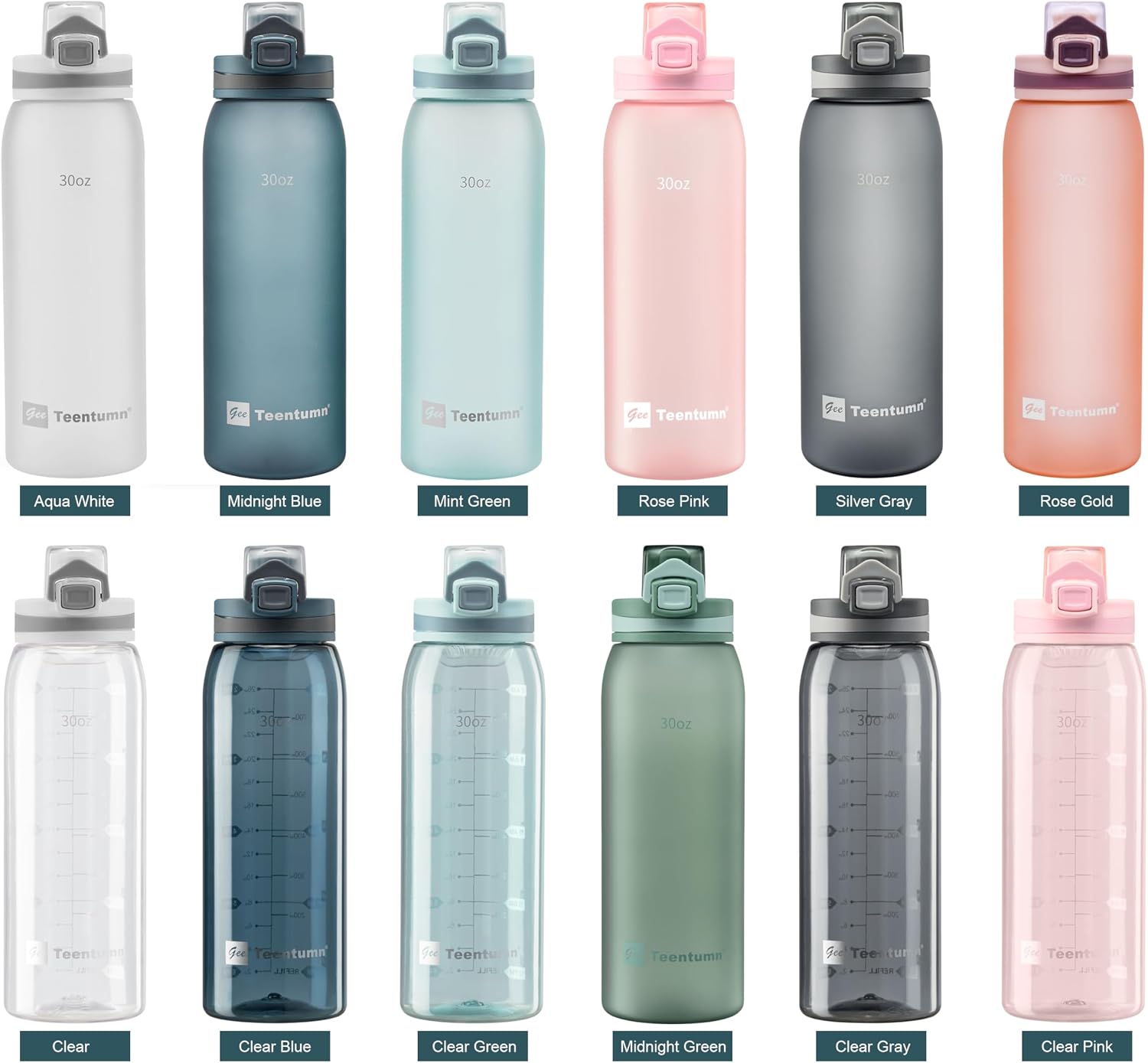 30oz Tritan Water Bottle with Time Marker, 1-Pack, Clear Pink image 5