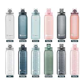 Teentumn Water Bottle BPA Free Tritan with Time Markers, 30oz Large Durable Gym Plastic Bottle for Fitness, Outdoor Enthusiasts, Leakproof Clear Pink (Pack of 1)