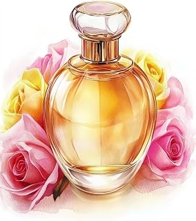 Rose Diamond Art Kits for Adults, Perfume Diamond Painting Kits for Adults Beginners, 5D DIY Full Drill Round Gem Art Crafts Crystal Paintings for Home Wall Decor, Gifts for Women 12x16Inch, Model824