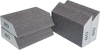 4 Pack 80 Grit Single Angle Sanding Sponge, Washable and Reusable Sanderpaper Hand Sanding Blocks for Wood Drywall Metal Home Sanding…