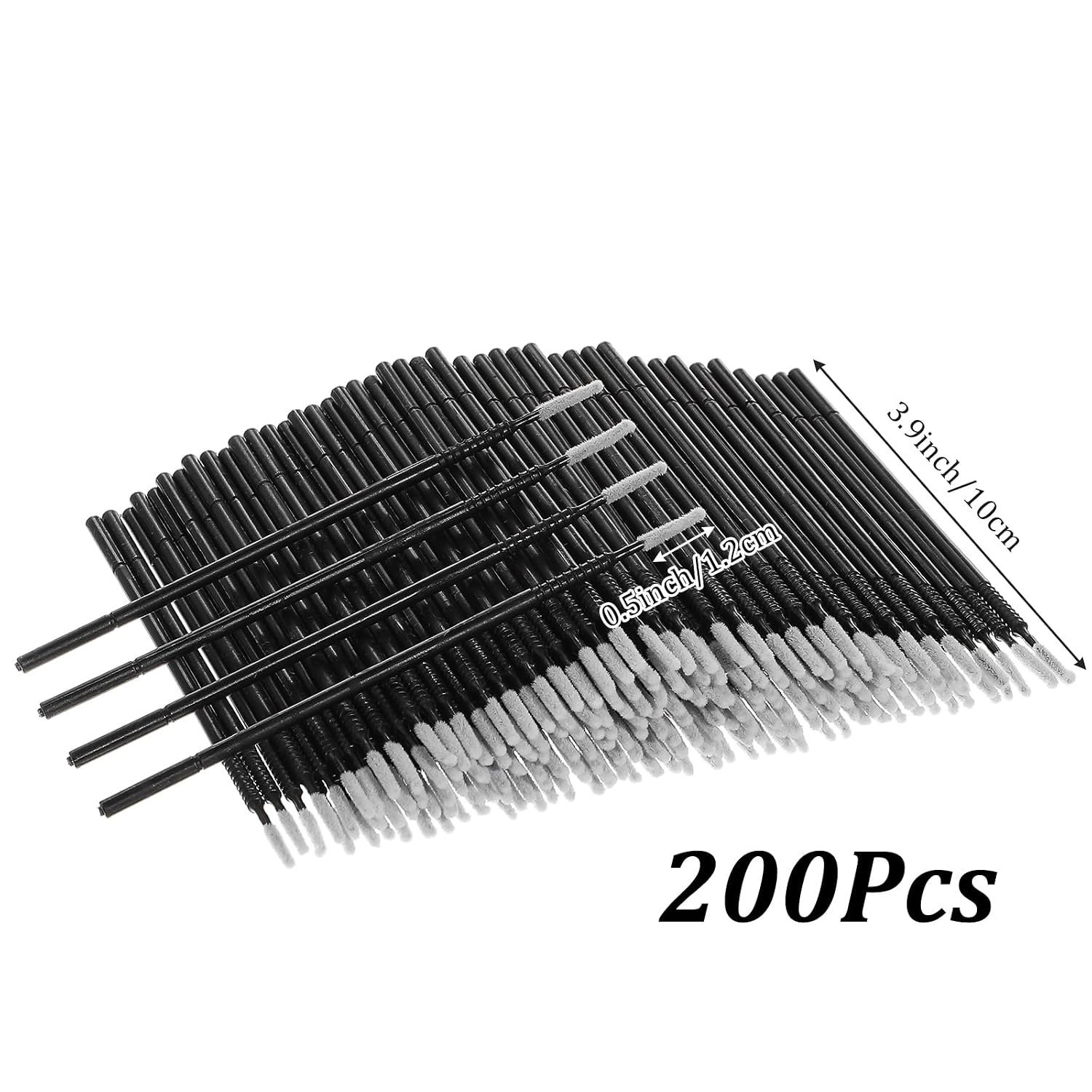 200 PCS Micro Swabs, Micro Applicator Brush, Precision Microswabs for Makeup and Personal Care for Eye, Dental, Lashes, Brows, Personal Care, Black