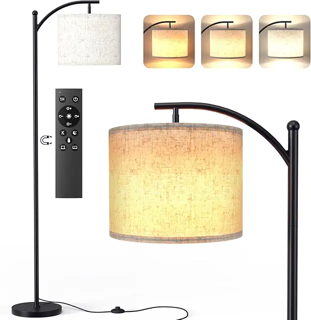 Lámpara de Pie LED Regulable 160cm con Control Remoto para Salón y Oficina