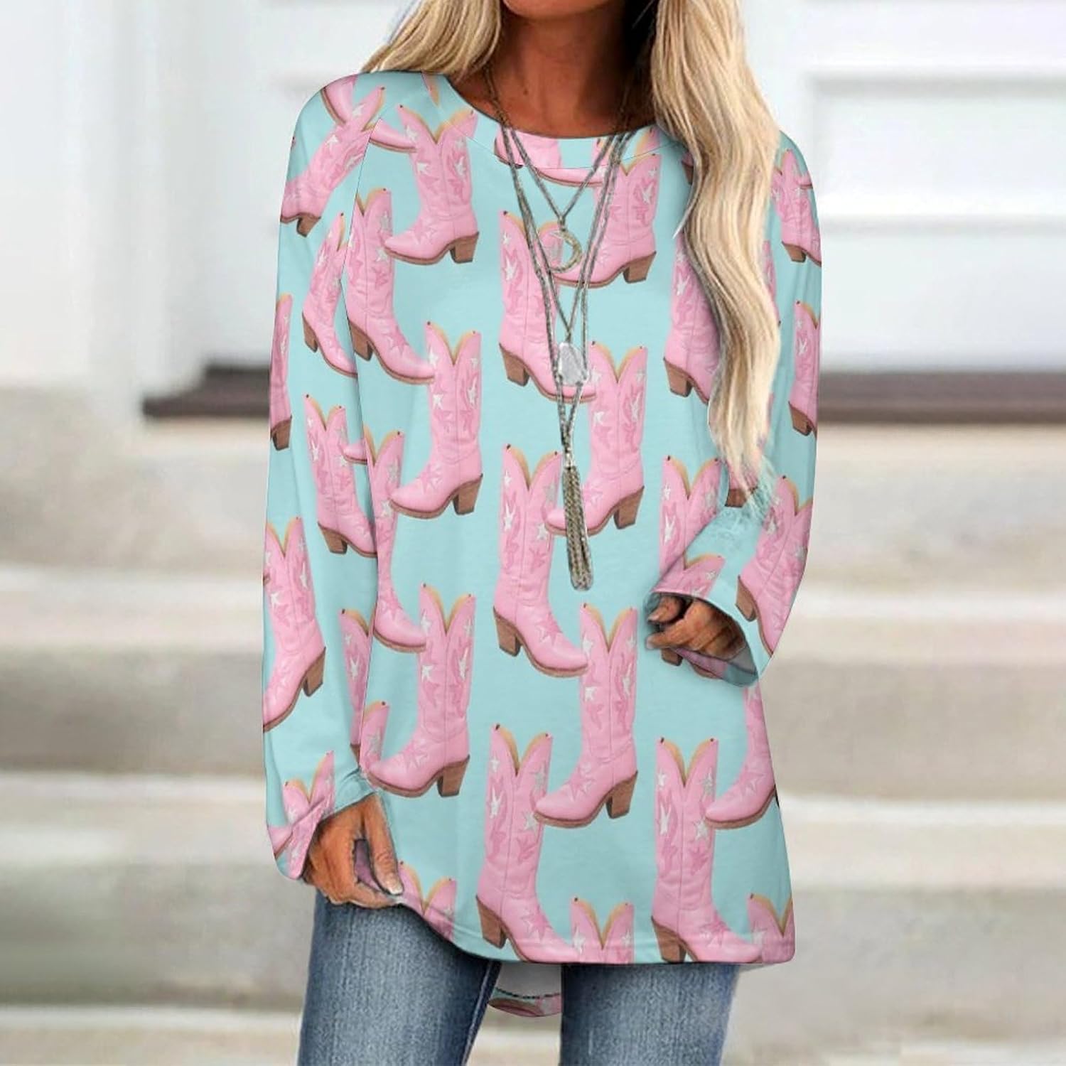 Women's Raglan Long Sleeve T-Shirt Casual Crewneck Blouse, Soft Basic Long Top