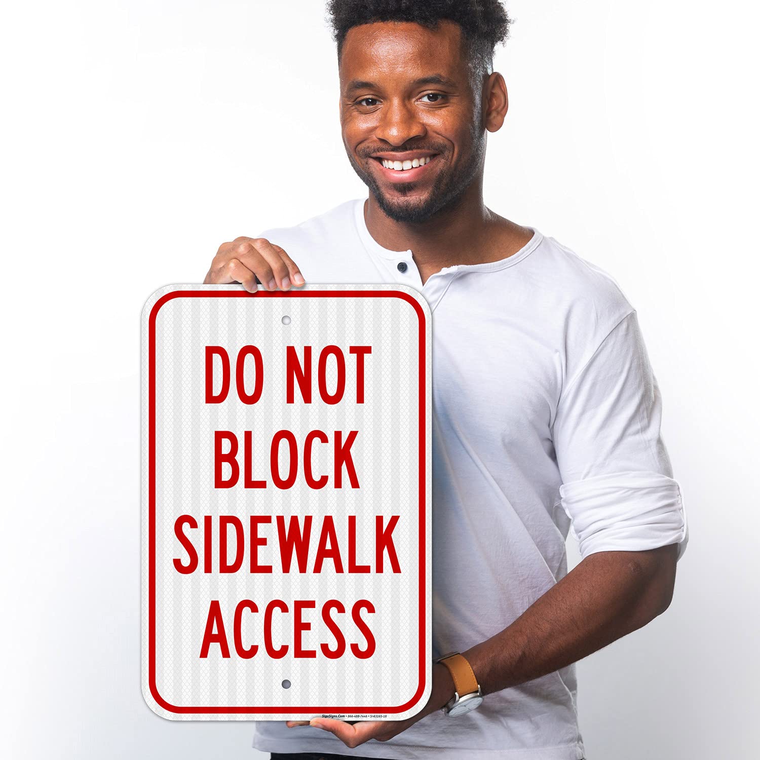 Do Not Block Sidewalk Access Sign, 12x18 Inches, 3M EGP Reflective .063 Aluminum, Fade Resistant, Made in USA