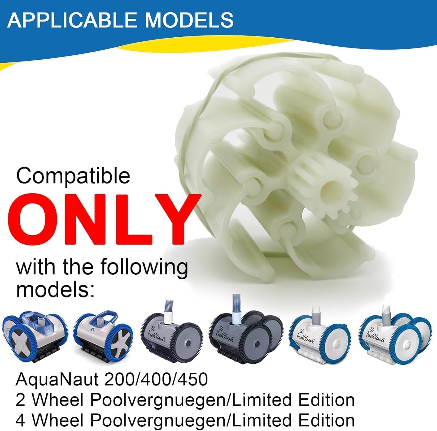 【Upgraded】 Ultra Durable PVXH038SA Replacement for Hayward AquaNaut 200 400 450 Poolvergnuegen Turbine 6-Vane Kit. Made of Ultra-high-Strength Polymers .Longer Life Than Hayward (Pale Green)