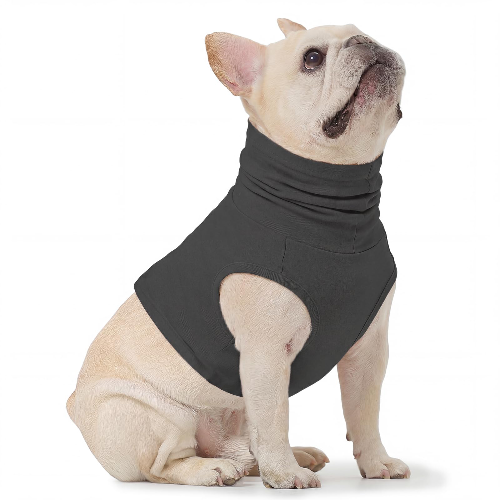 PUMYPOREITY Neck Wound Cover For Dogs, Soft Neck Wound Protection Breathable Medical Dog Vest To Cover Neck Anti-Anxiety Snood(Grey, M)