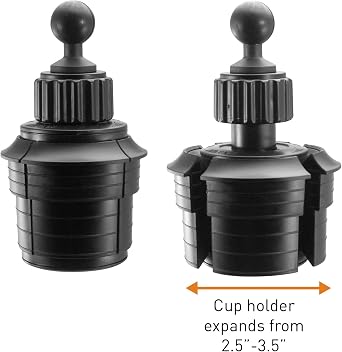 Apple MFI Certified iPro2 Console - Heavy Duty Expandable and Adjustable Cup Holder with Integrated Charging Cable: Great for Commercial Vehicles, and Telematic Commuters (Compatible w/iPhone 12)
