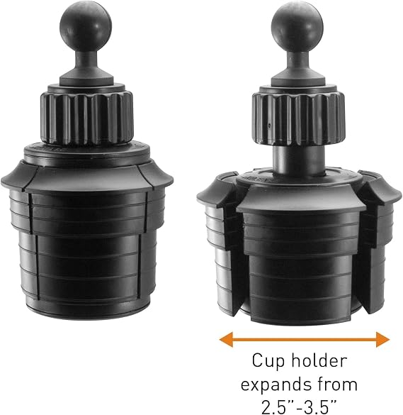 Apple MFI Certified iPro2 Console - Heavy Duty Expandable and Adjustable Cup Holder with Integrated Charging Cable: Great for Commercial Vehicles, and Telematic Commuters (Compatible w/iPhone 12)