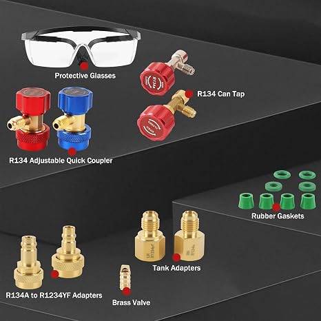 Lichamp AC R134A Gauge Set, Automotive Manifold Gauge Compatible with R32 R134A and R410 Refrigerants, Works on Car Freon Charging and Evacuation