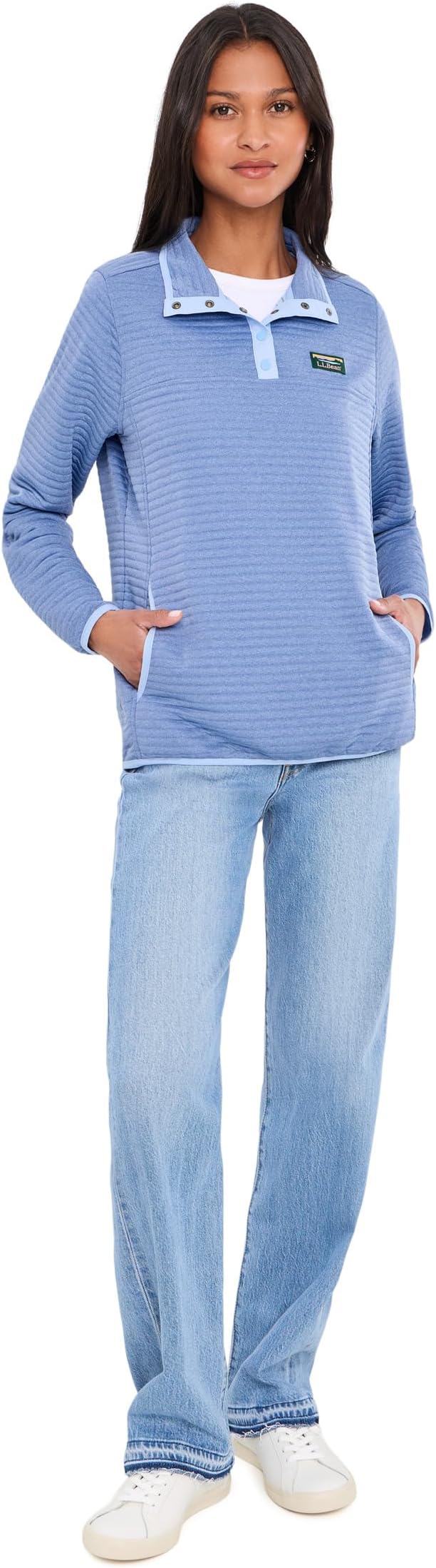 Женский свитер L.L.Bean Airlight Knit Pullover, цвет: Зелёный — фото 4