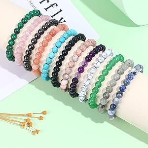 Amazon.com: Svovin 12PCS Crystal Stone Bracelets for Women Men