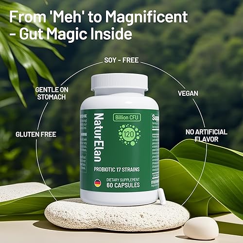 Miniatura 5 de Probióticos para mujeres y hombres, 120 mil millones de UFC, 17 potentes cepas para la salud intestinal, inmunidad y alivio rápido de la hinchazón,