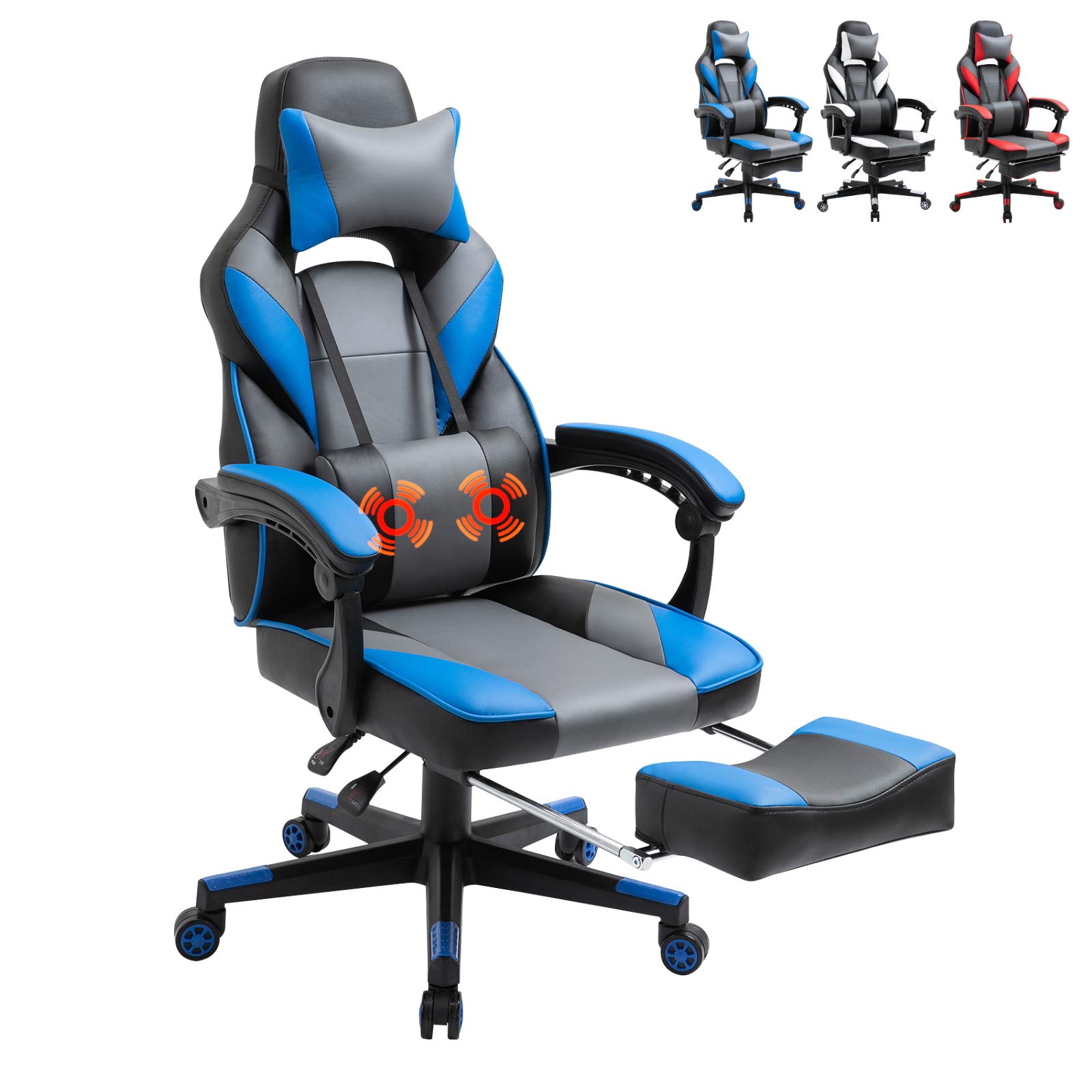 Buy Ergonomic Gaming Chair Video Massage Lumbar Pillow PC Chair Racing Reclining Gaming Computer