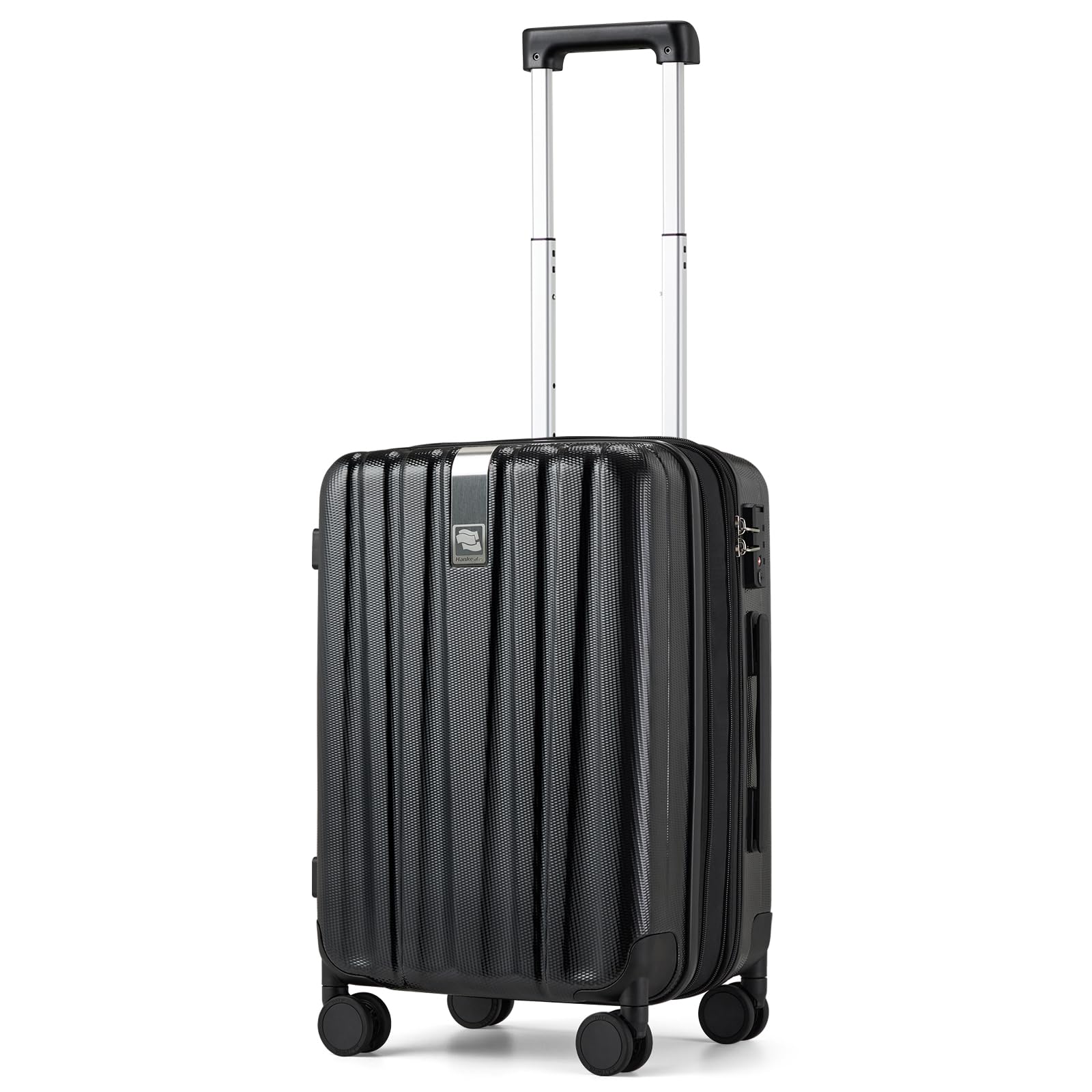 20 Inch Expandable Carry On Luggage 22x14x9 Airline Approved Lightweight PC Hard Shell Suitcases with Wheels TSA Luggage Rolling Suitcase Travel Luggage Bag for Weekender(Jet Black)-image-16