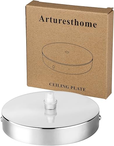Miniatura 6 de Kit de luz para toldo de techo con rebobinado de un solo agujero con herrajes, placa de techo para iluminación colgante o candelabro, fijación de