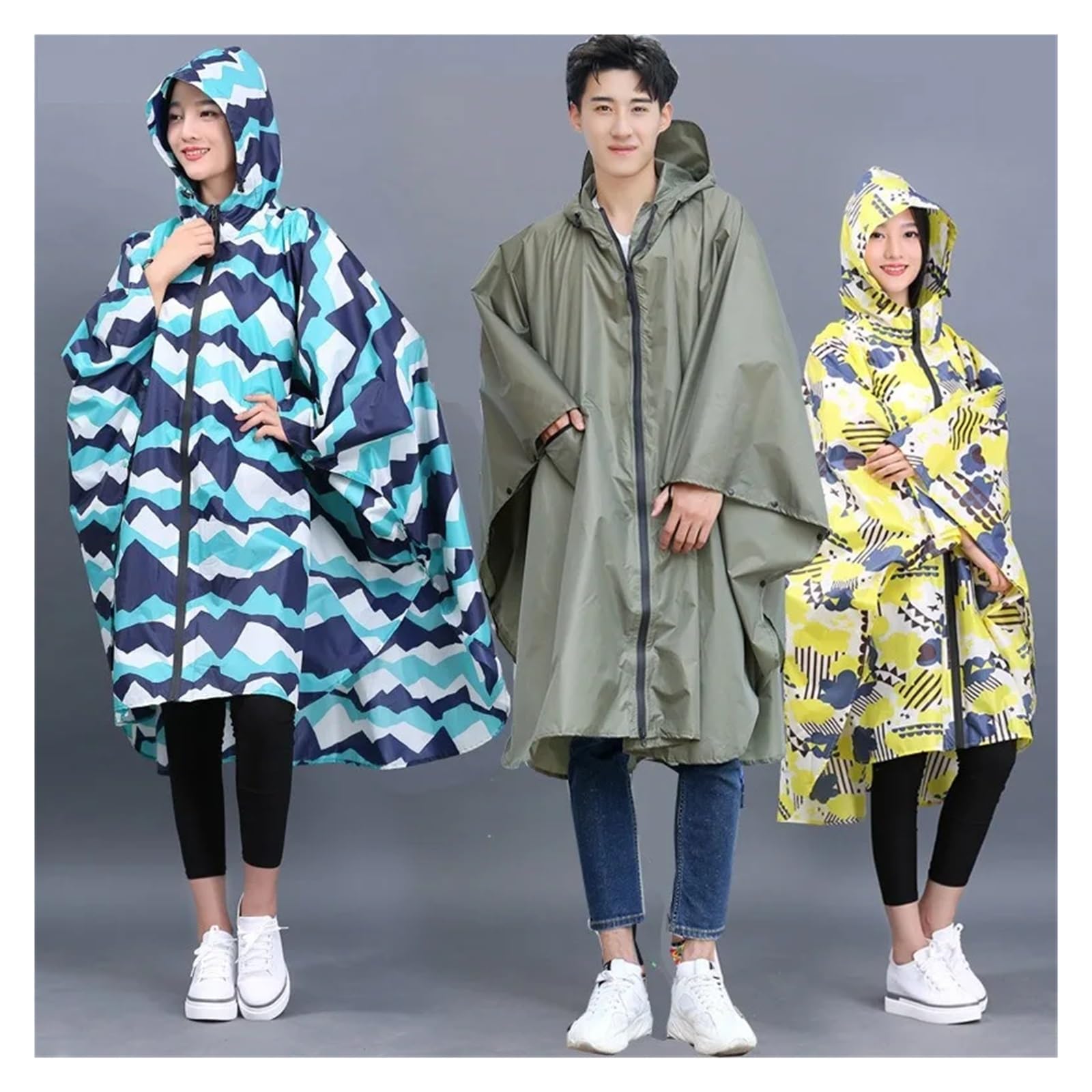 Impermeabile da donna, stile lungo, da escursionismo, leggero, da ciclismo, zaino da uomo