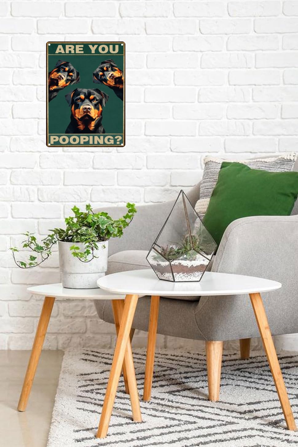 Rottweiler 12x8 inch Are You Pooping Sign Bathroom Decor- Dog Metal Poster Dog Lover Gift Art Funny Dogs Wall Art Decoration Retro Metal Tin Sign(1444) image 2