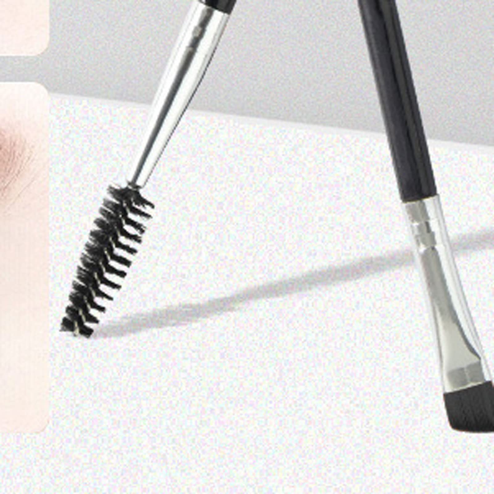 1pcs Pennello per Sopracciglia a Due Punte Spirale Diagonale Angolo Pennello per Trucco Manico Facile da trasportare Bellissimi Strumenti per Il Trucco Bellezza (Nero)