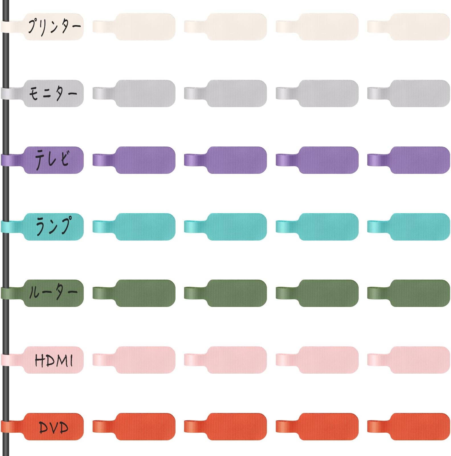 Trilancer Cable Cord Labels (Large) for Organizing Wires and Identification Cards, Multi-Color Handwritten Cable Tags, Reusable for Multiple Uses – 35 Pieces