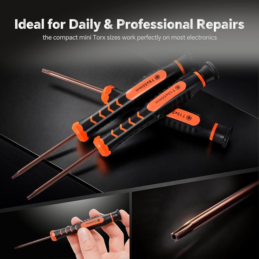 Torx Screwdriver Set with Case, NEWFIX 10-Piece T2-T15 Small Torx Security Bits with T2 T3 T4 T5 T6 T7 T8 T9 T10 T15 Star Driver Tool Kit for Apple,Macbook,Xbox,PS4,PS5,Computer,Knives & Ring Doorbell, image 6