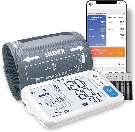 HuBDIC HubiCare Bluetooth Blood Pressure Monitor, FSA, Adjustable XL Large Cuff, Potable Digital BP Measuring Machine for ...